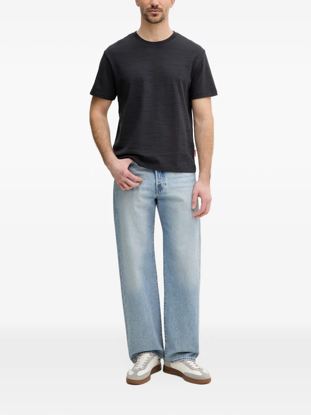 Joop! T-shirt met slub-textuur Grijs