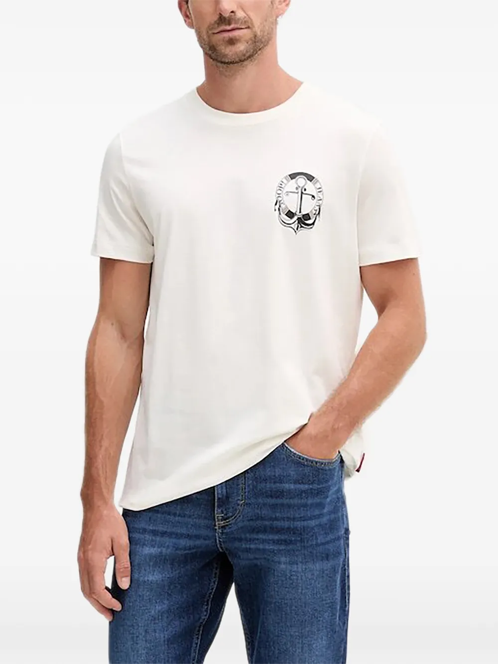 Joop! anchor-print T-shirt - Bianco