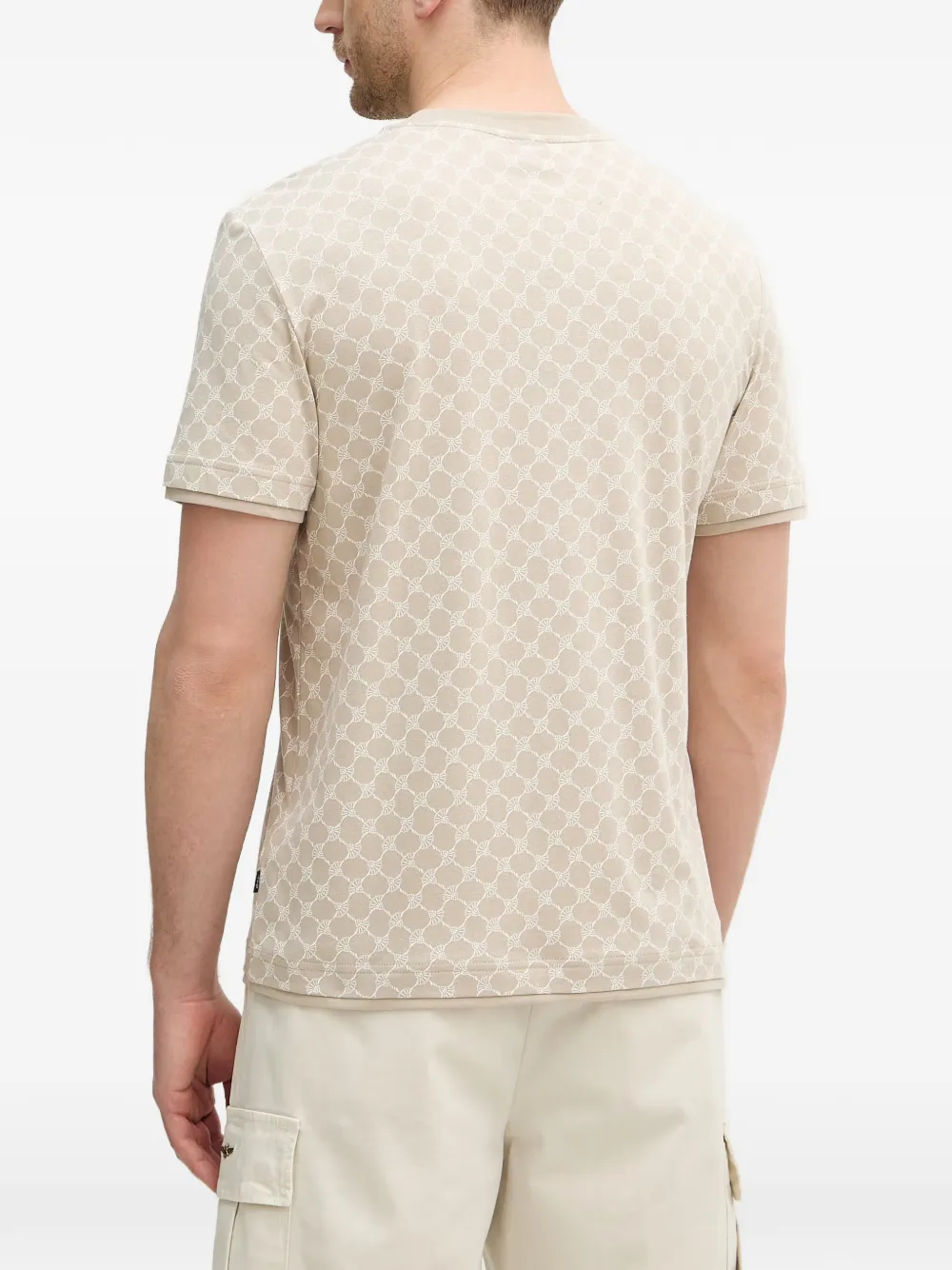 Joop! T-shirt met ronde hals en patroon Beige