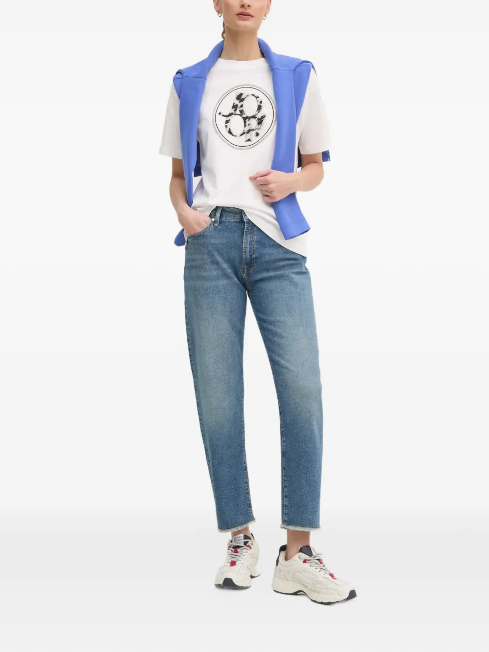 Joop! logo-emblem T-shirt Wit