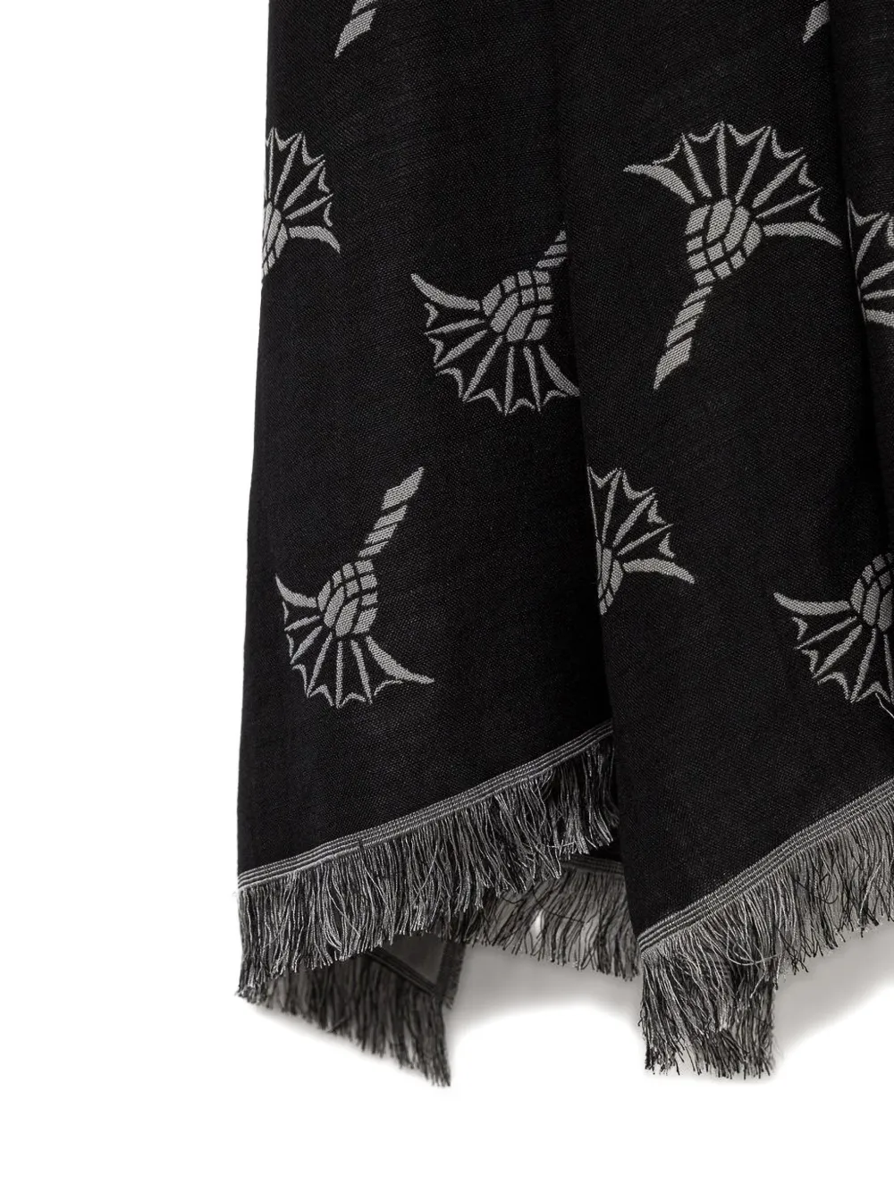 Joop! fringed pattern scarf Zwart
