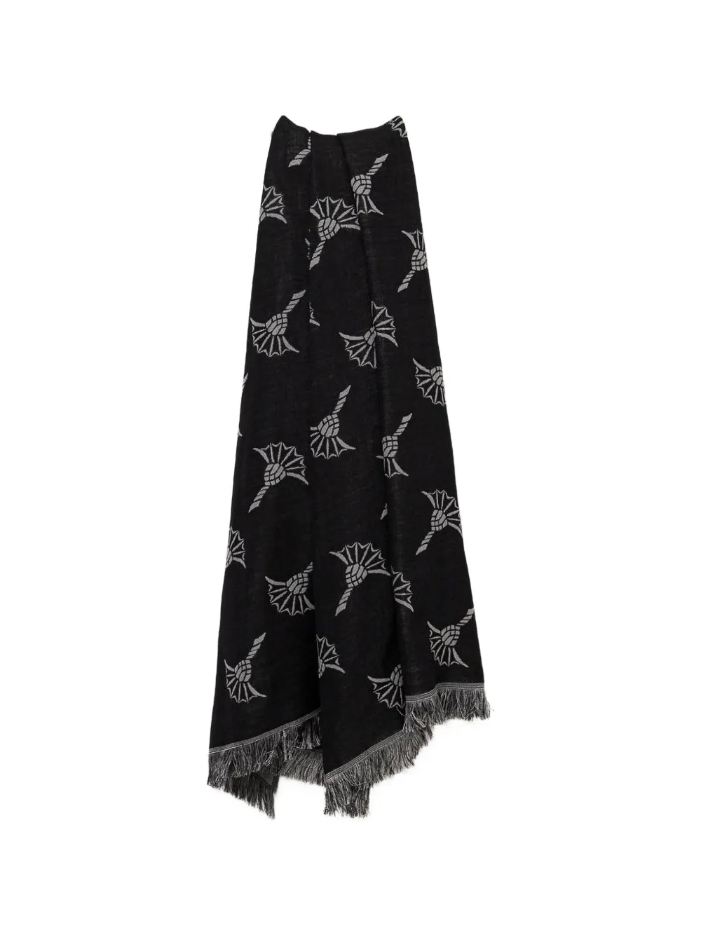 Joop! fringed pattern scarf Zwart
