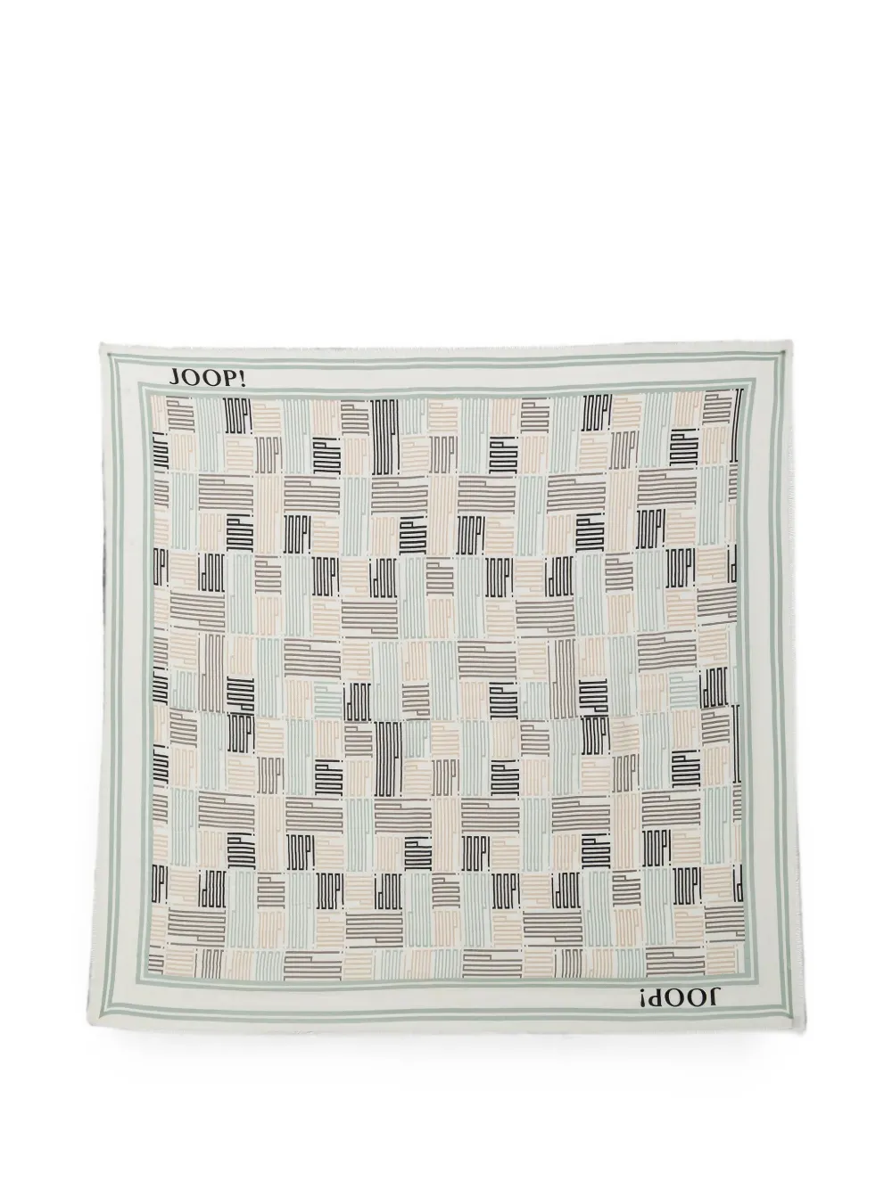 Joop! Aimy logo-print frayed scarf - Nude