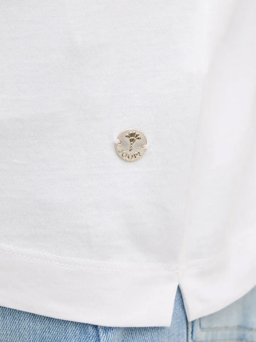 Joop! Tashi katoenen T-shirt met logo-print Wit