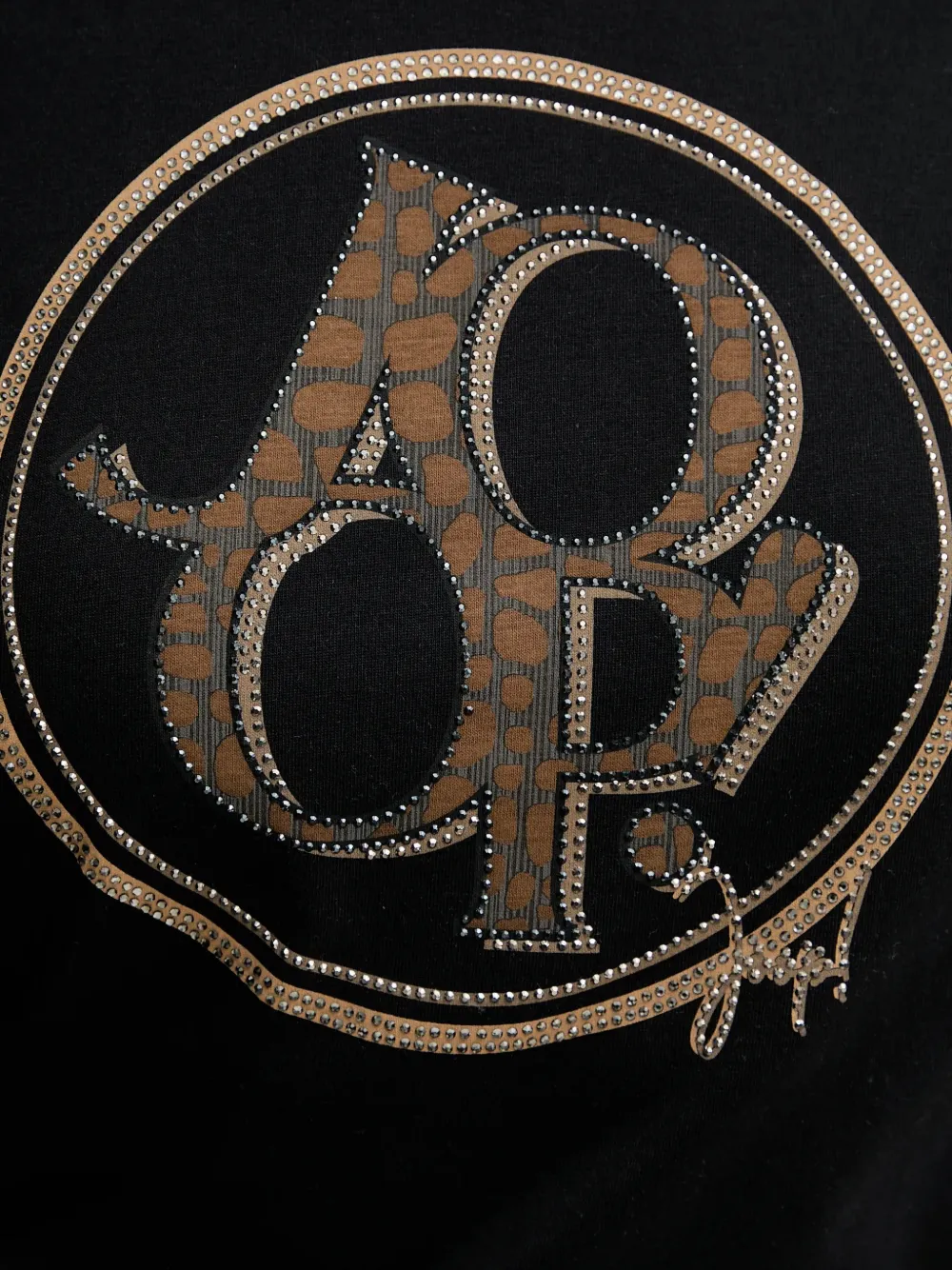 Joop! Tashi logo-print rhinestone-embellished T-shirt Zwart