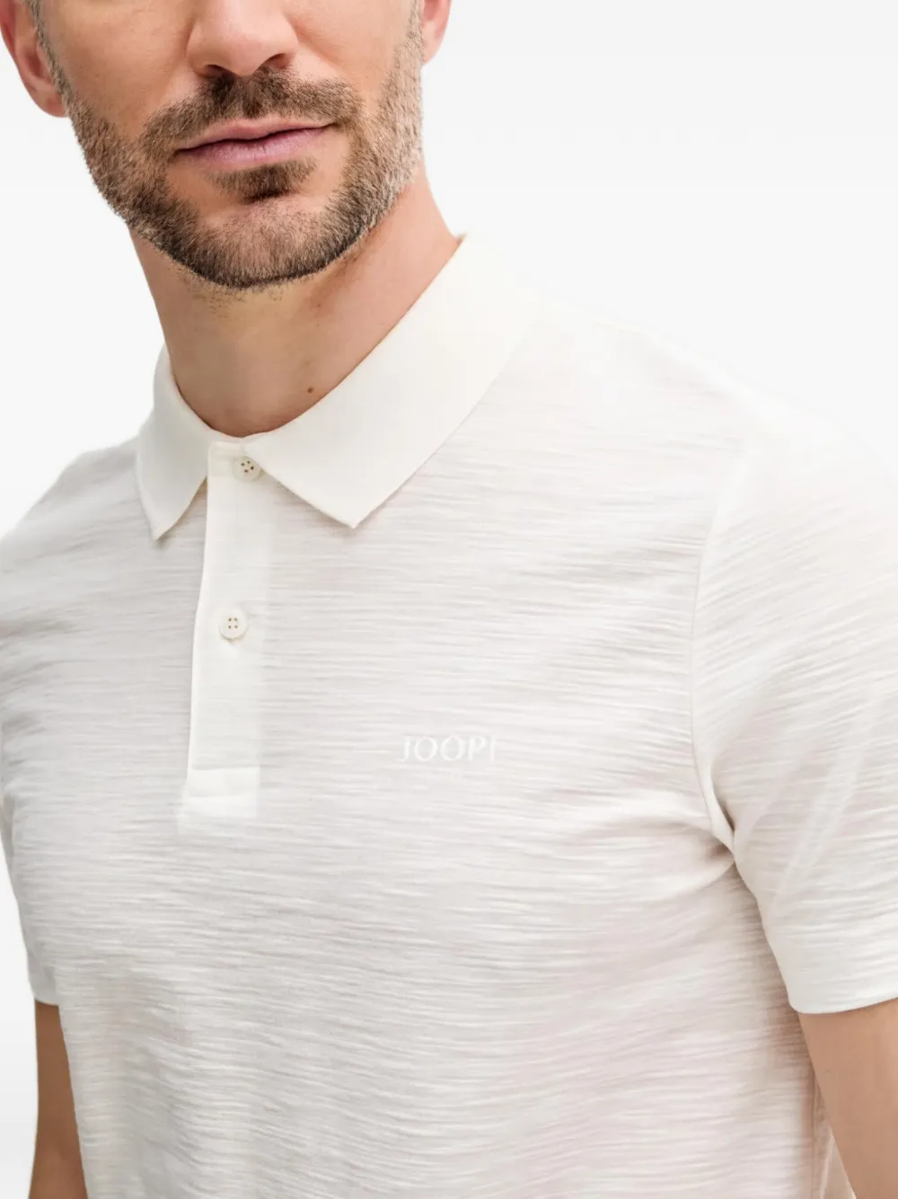 Joop! Poloshirt met kraag en knopen Beige