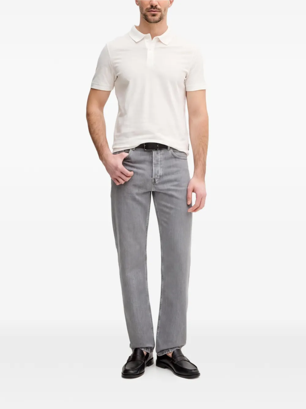 Joop! Poloshirt met kraag en knopen Beige