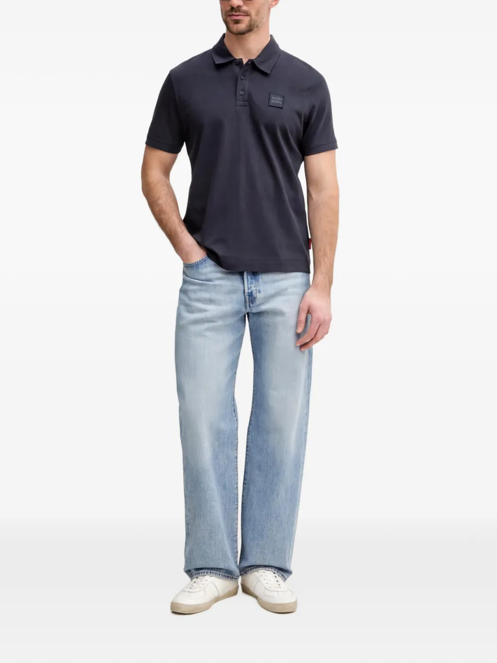 Joop! Poloshirt met logo-applicatie Blauw
