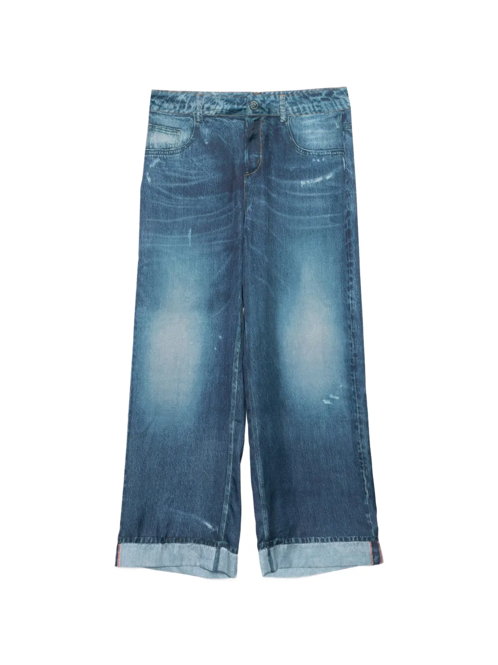 LIU JO straight digital-print trousers - Blu