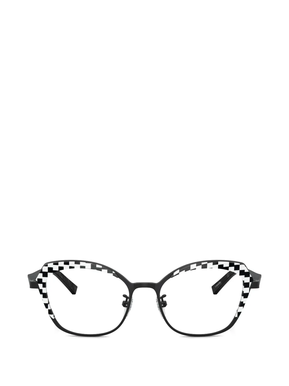 Luxottica Eyewear chequered geometric frame glasses - Nero