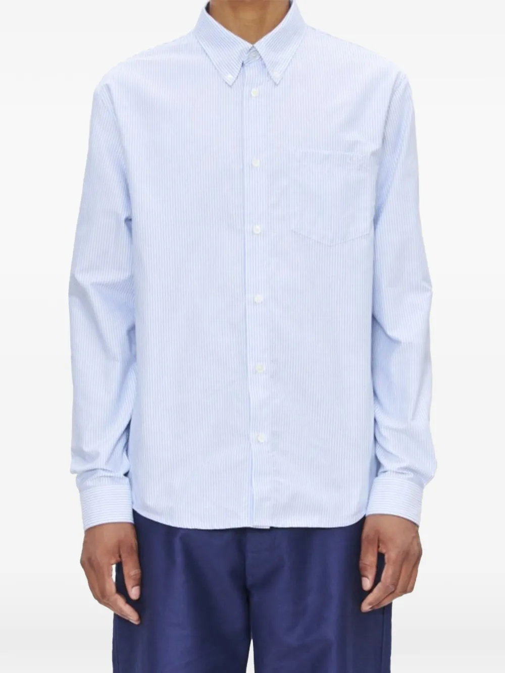 A.P.C. striped pocket shirt - Blu