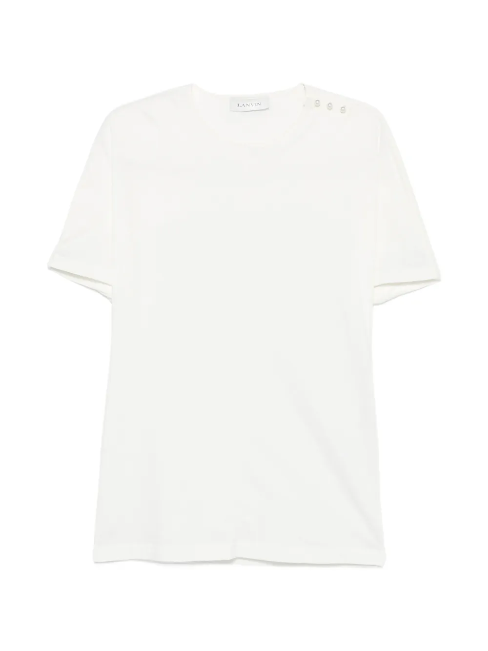 Lanvin cape-effect embellished T-shirt - Weiß