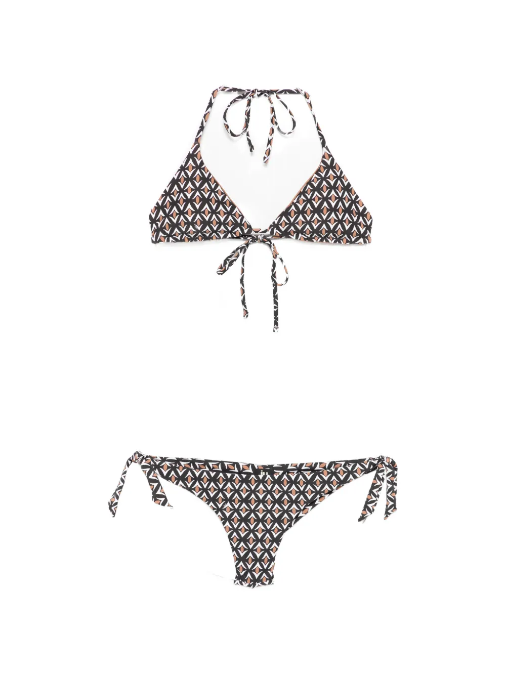iu rita mennoia geometric-print bikini - Nero