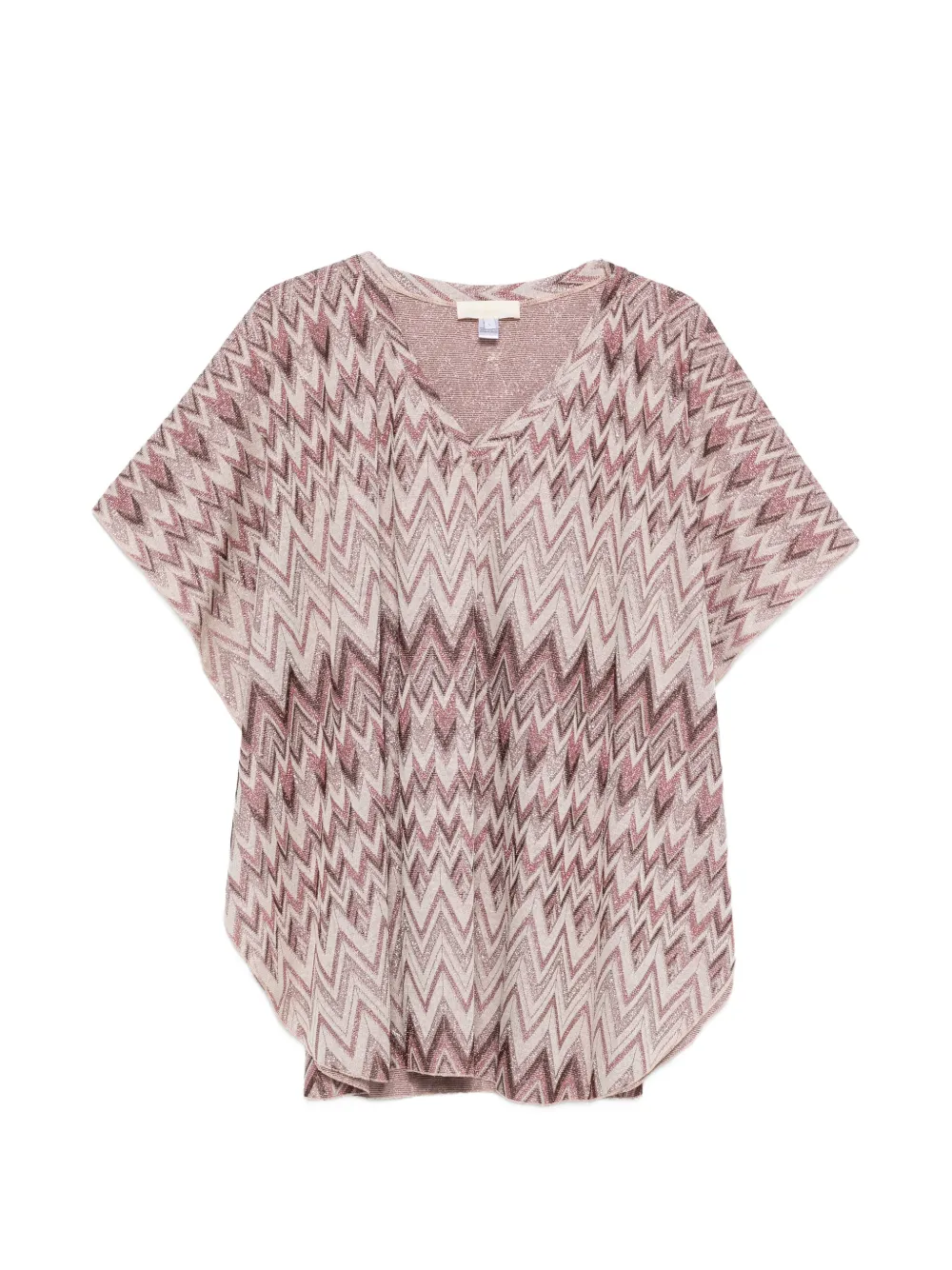 iu rita mennoia V-neck zigzag dress - Toni neutri