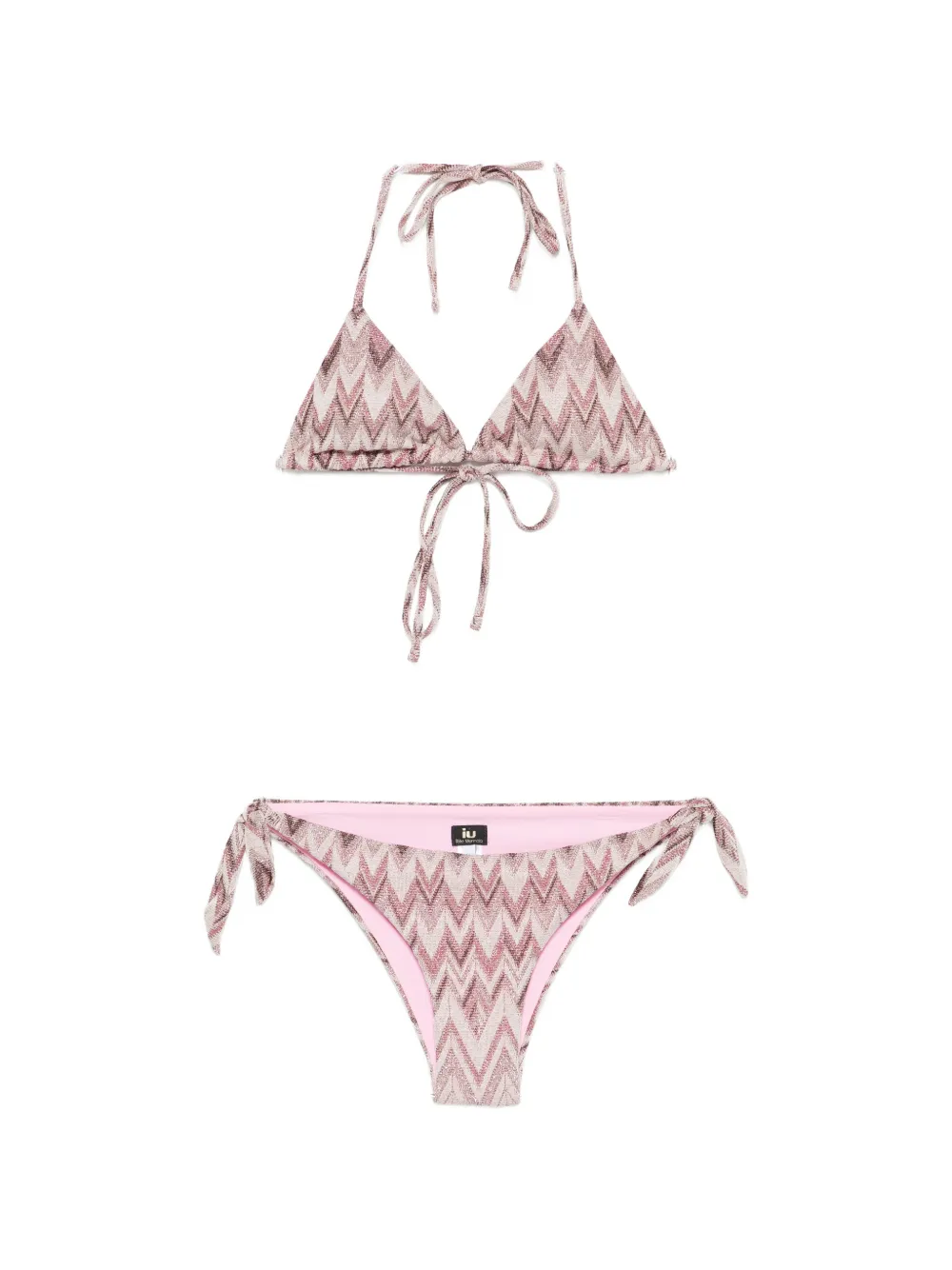 iu rita mennoia tie-fastening bikini - Rosa