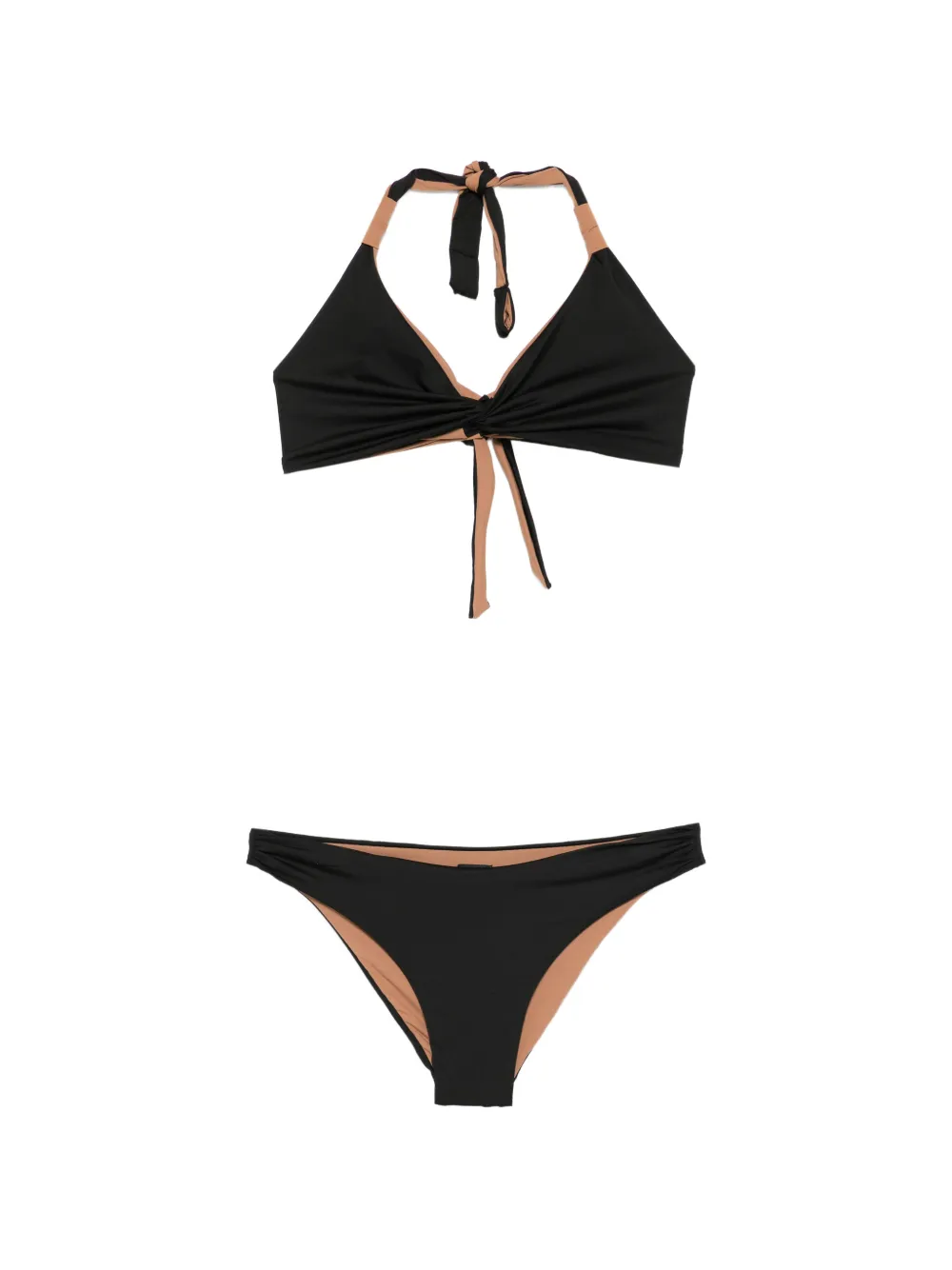 iu rita mennoia knotted bikini - Nero