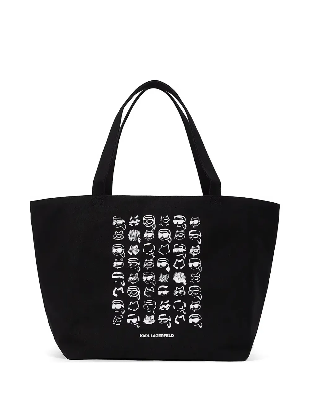 Karl Lagerfeld graphic-print canvas tote bag - Nero