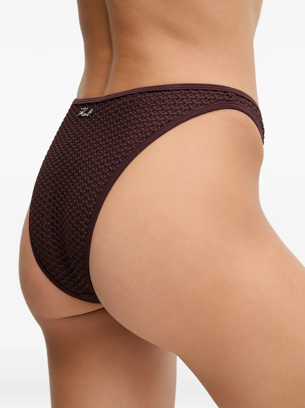 Karl Lagerfeld Bikinislip met ringdetail Bruin
