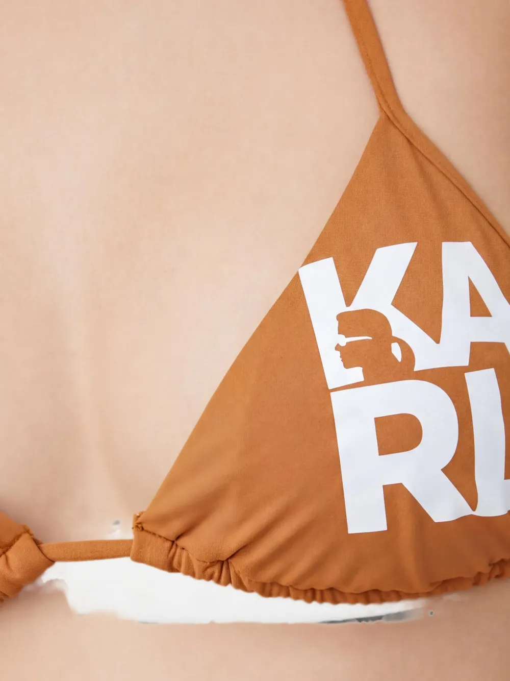 Karl Lagerfeld logo-print triangle bikini top Bruin