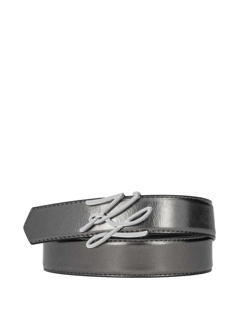 Karl Lagerfeld Omkeerbare leren riem met logodetail Zwart