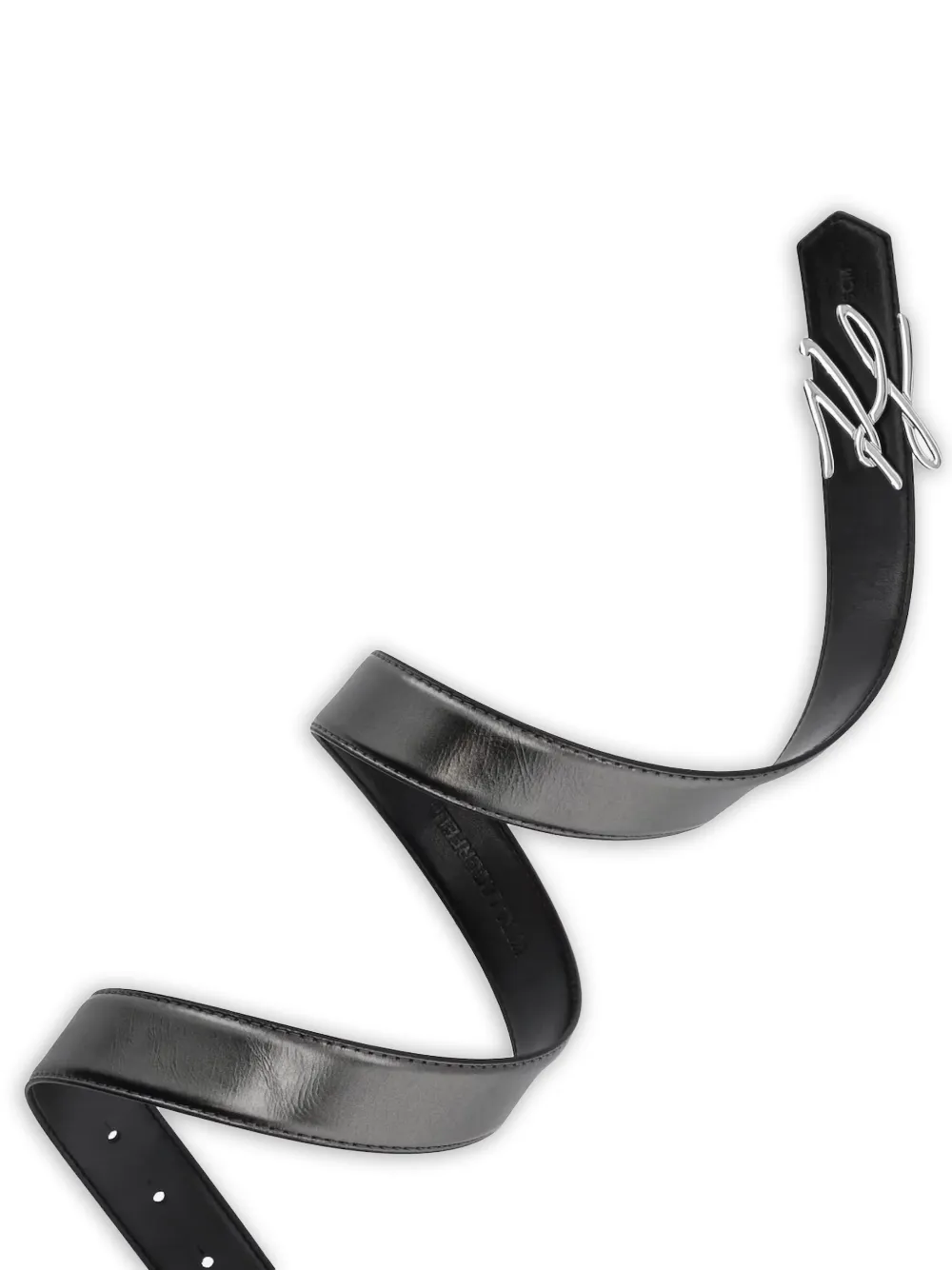 Karl Lagerfeld Omkeerbare leren riem met logodetail Zwart