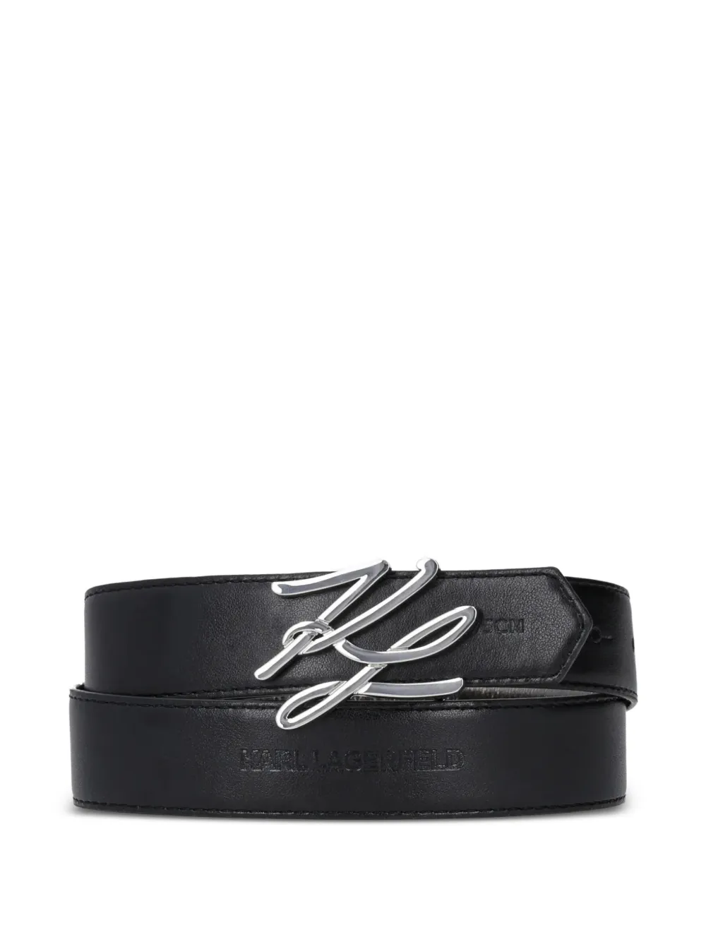Karl Lagerfeld reversible logo-detail leather belt - Nero