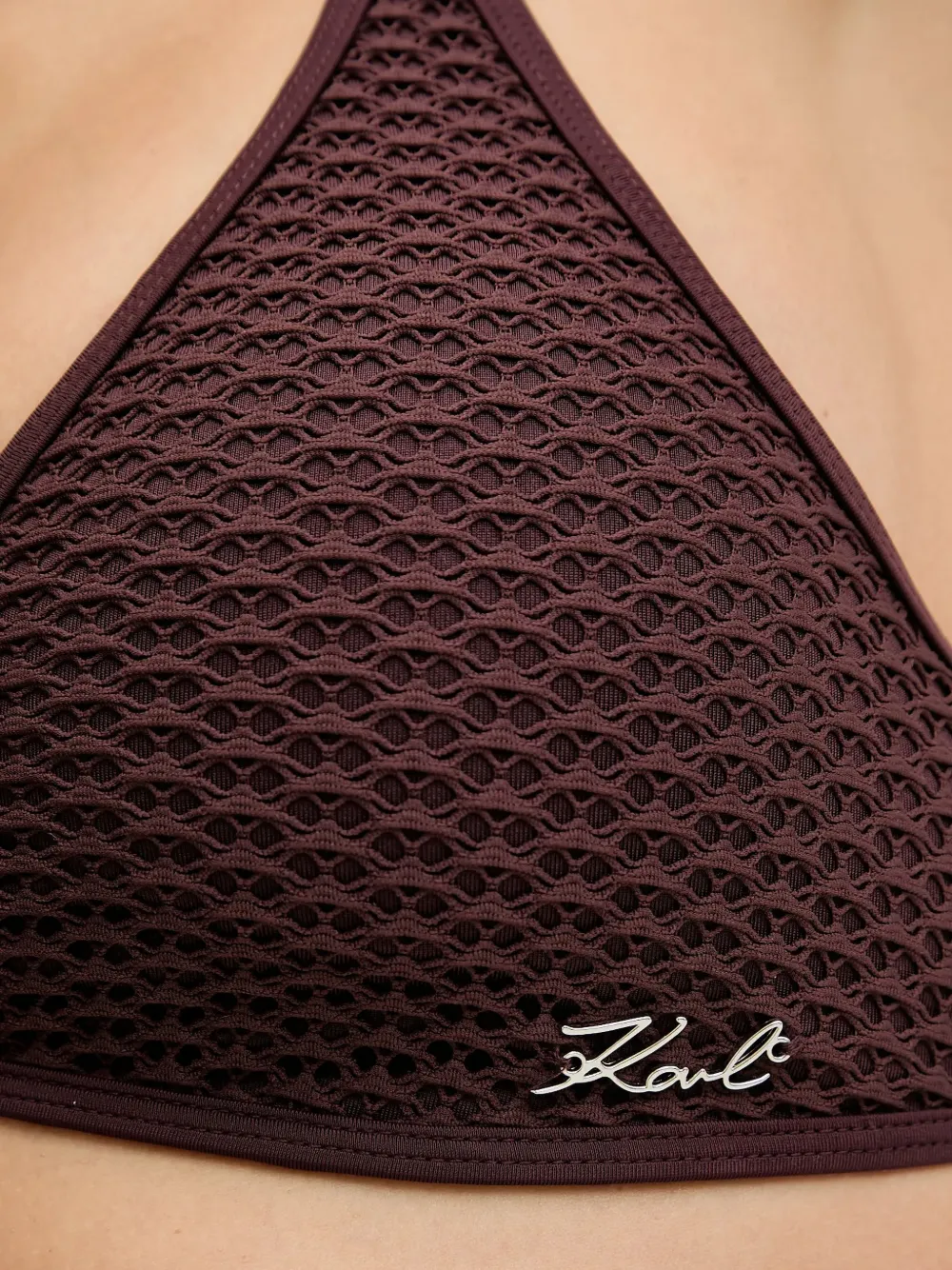 Karl Lagerfeld Bikinitop met ringdetail Bruin