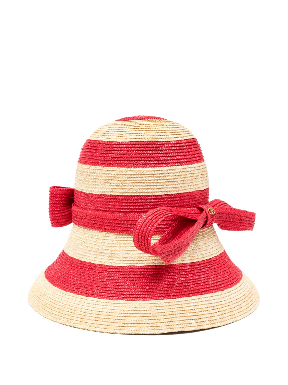 Valentino Garavani striped bow hat - Rosso