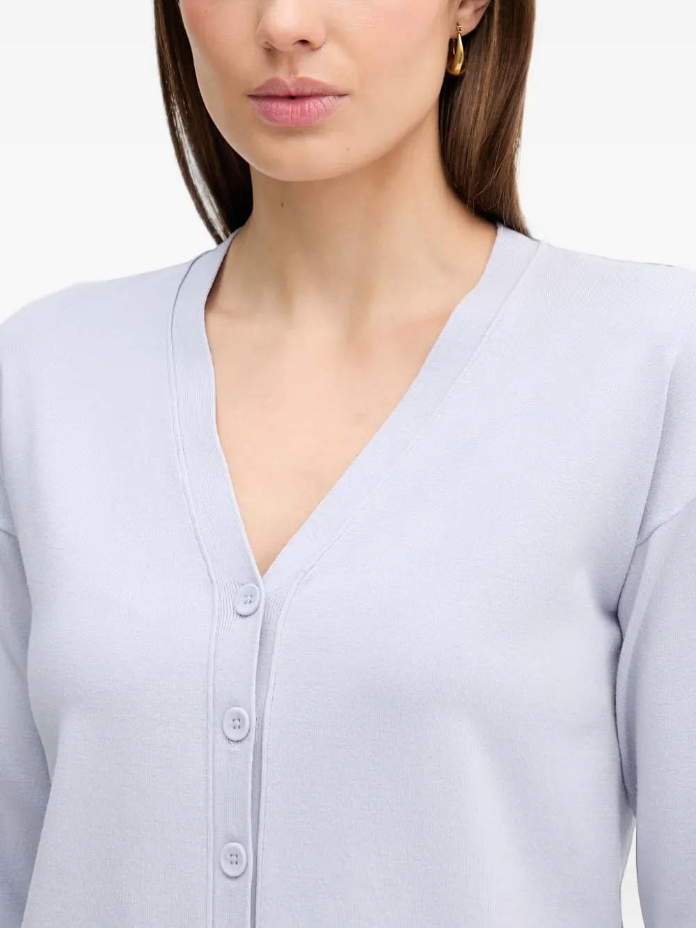 Sisley Button-up vest met V-hals Blauw