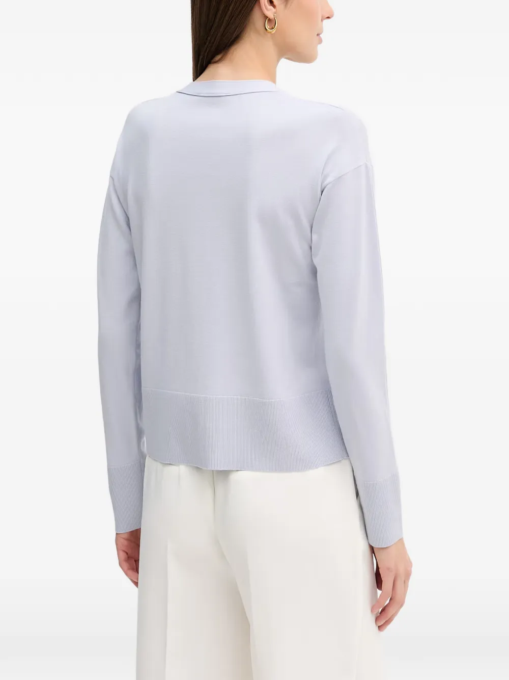 Sisley Button-up vest met V-hals Blauw