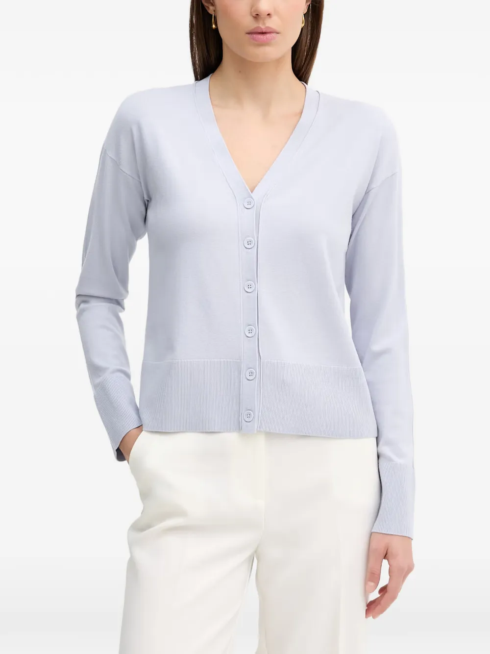 Sisley V-neck button-up cardigan - Blu