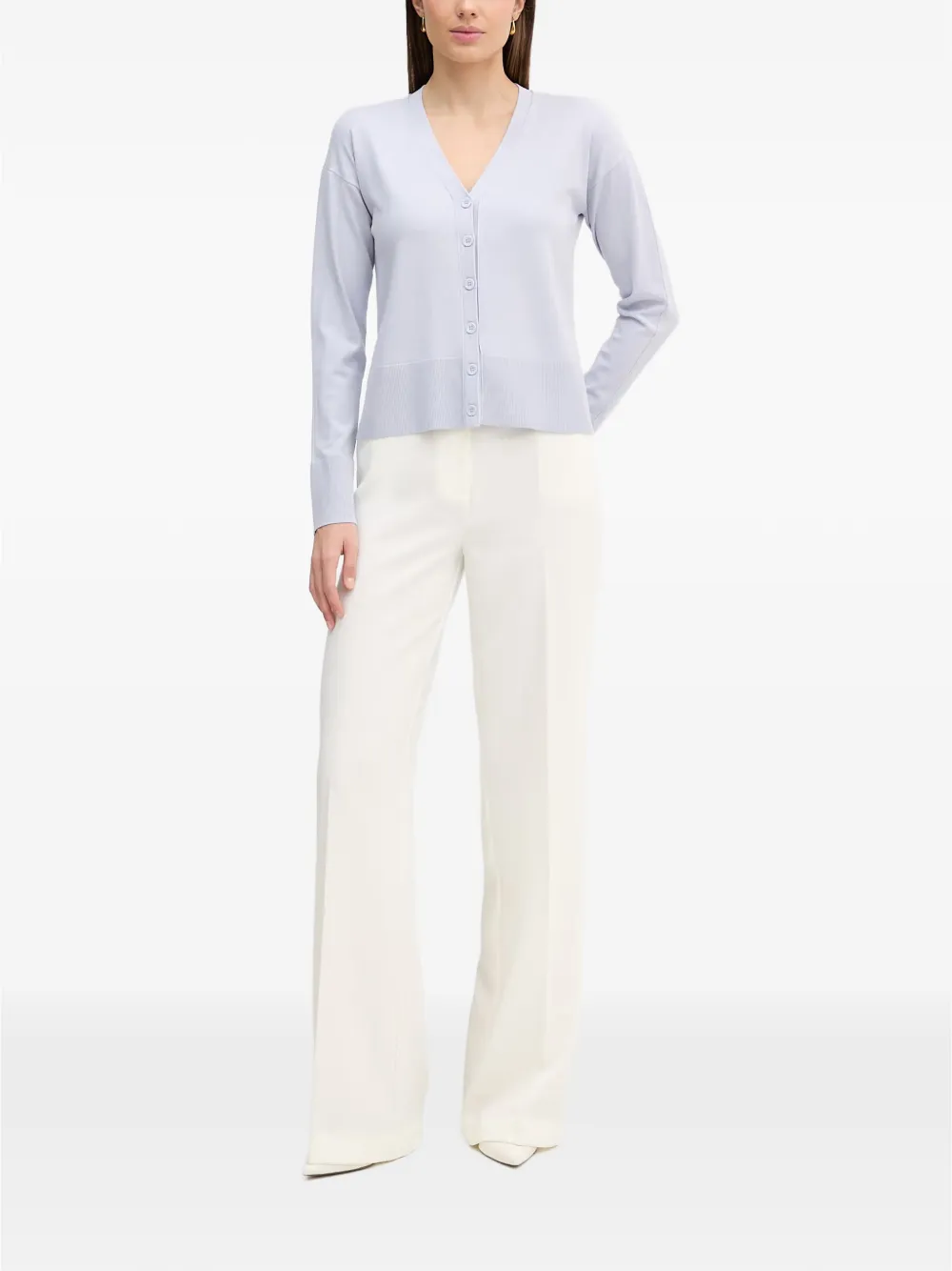Sisley Button-up vest met V-hals Blauw
