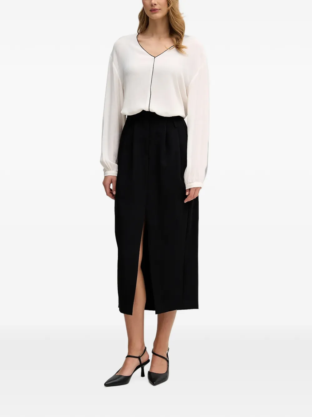 Sisley shirt met V-hals Wit