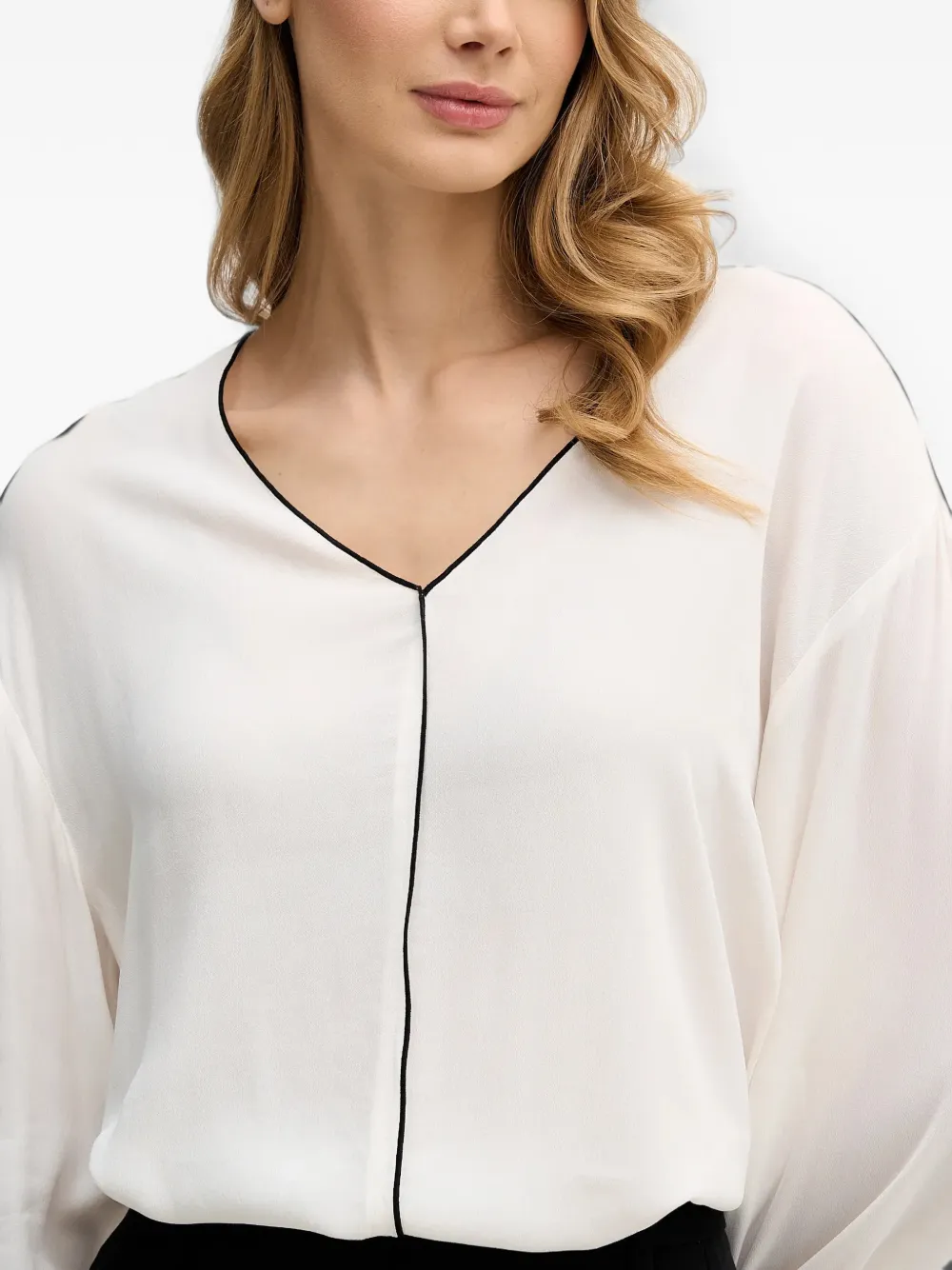 Sisley shirt met V-hals Wit