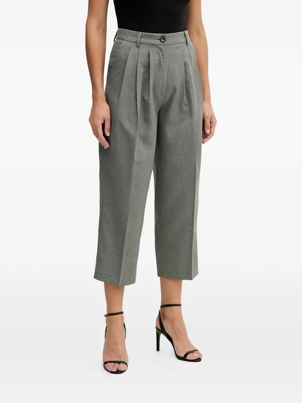 Sisley button pleated trousers - Grigio