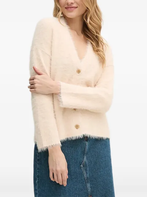 Sisley V-neck fuzzy cardigan