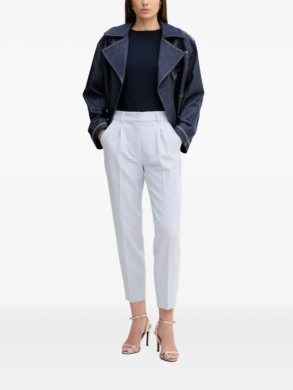 Sisley Plooibroek met knoopsluiting Blauw