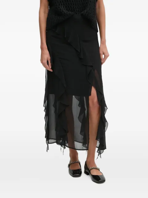 Sisley falda midi con abertura en la parte delantera