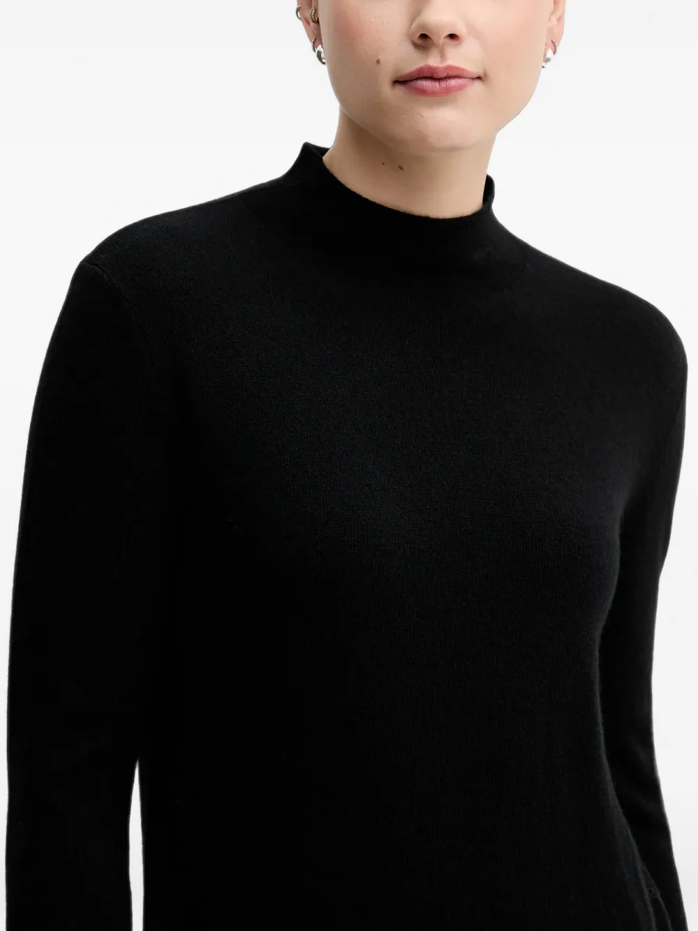 Sisley Trui met hoge hals en geribbelde afwerking Zwart