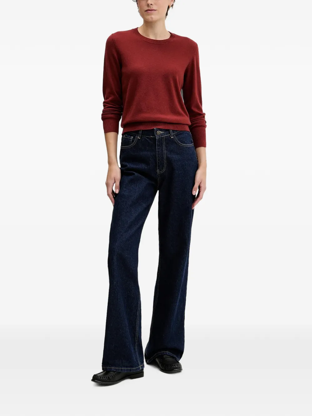 Sisley crew-neck sweater Rood