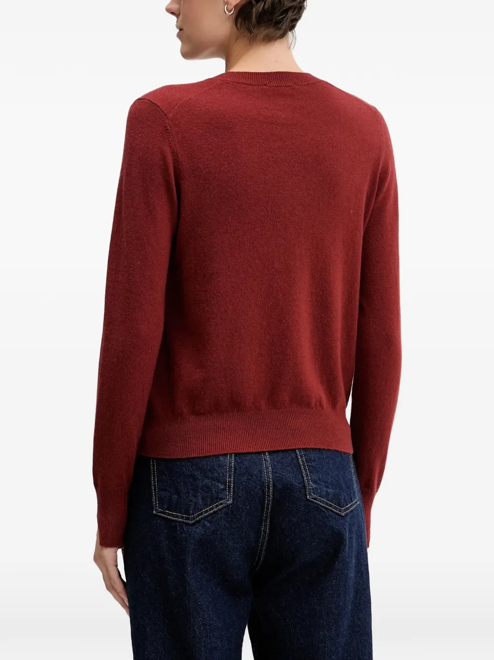 Sisley crew-neck sweater Rood