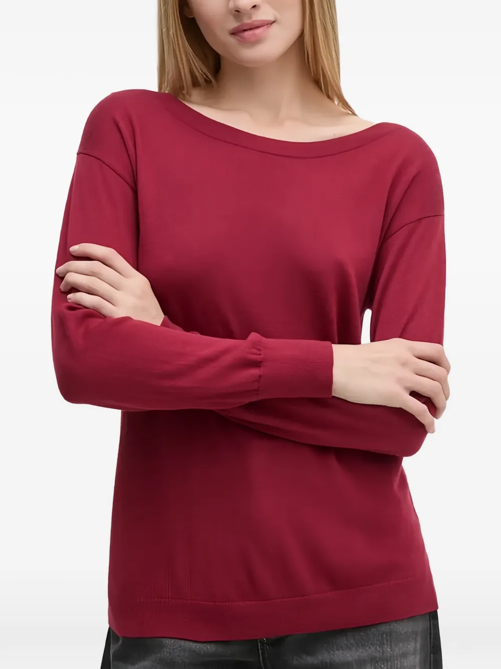 Sisley Maglione con scollo a barca - Rosso