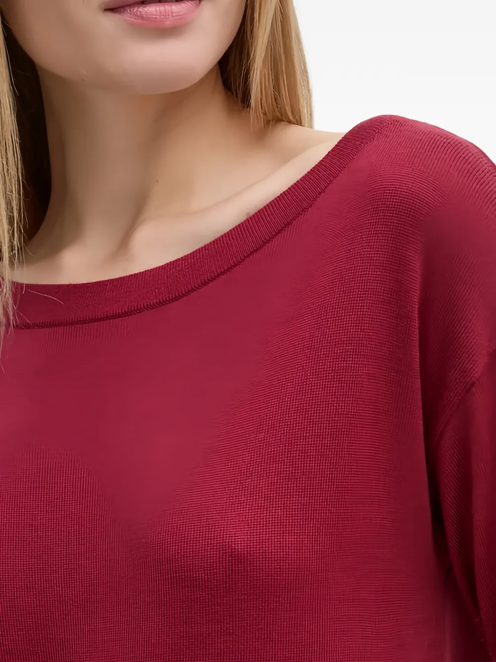 Sisley Trui met boothals Rood
