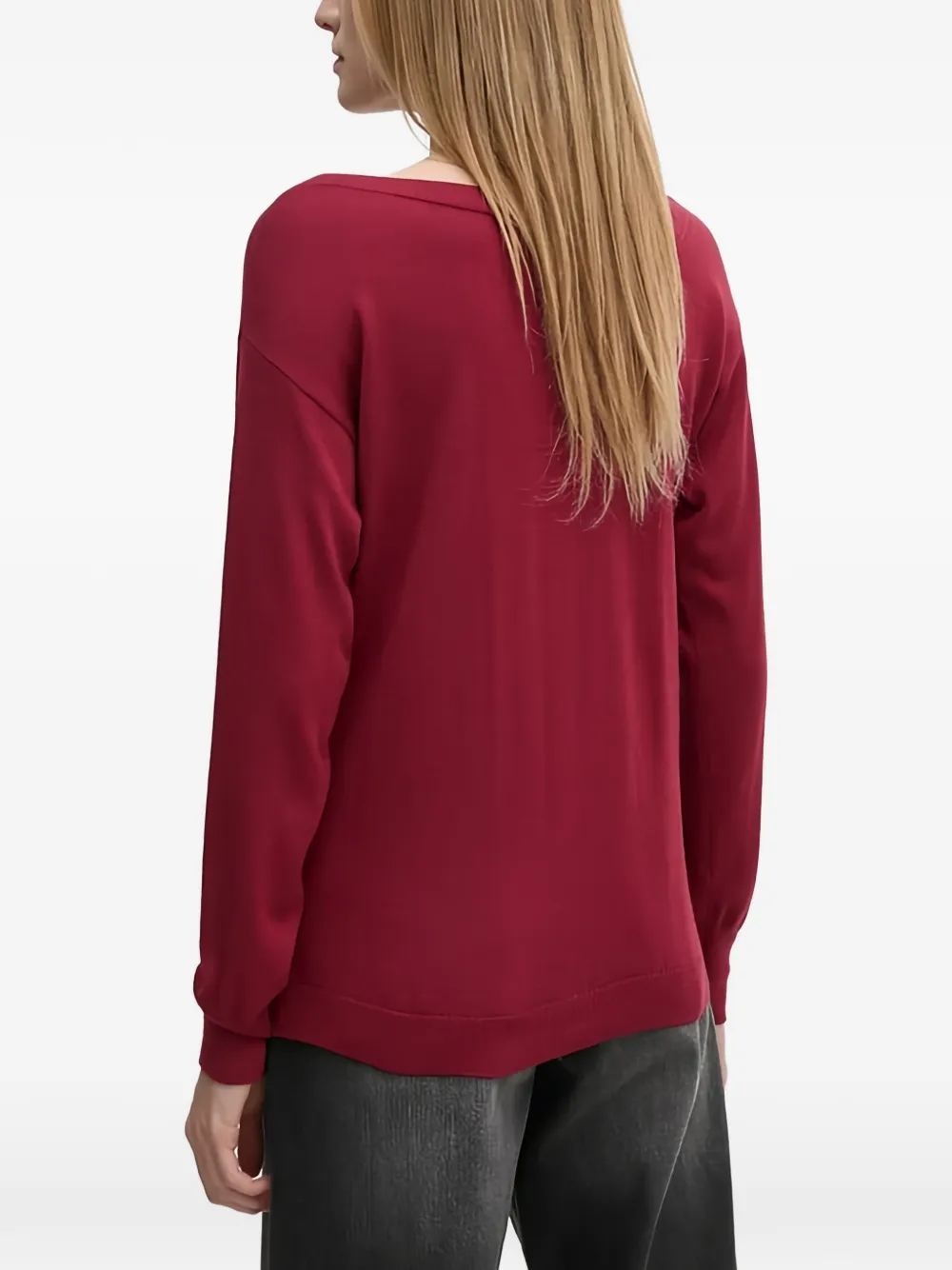 Sisley Trui met boothals Rood