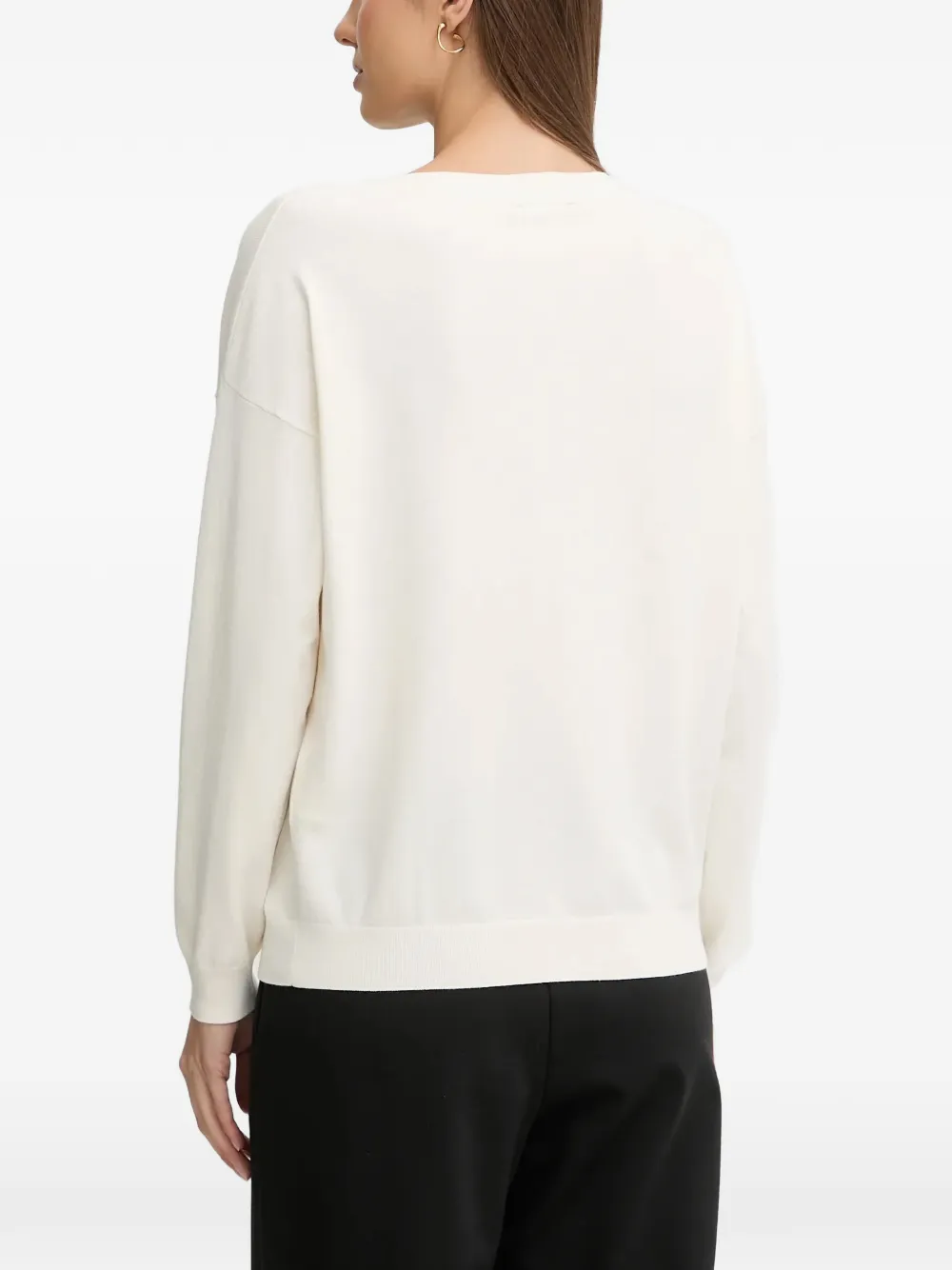 Sisley crew-neck sweater Wit