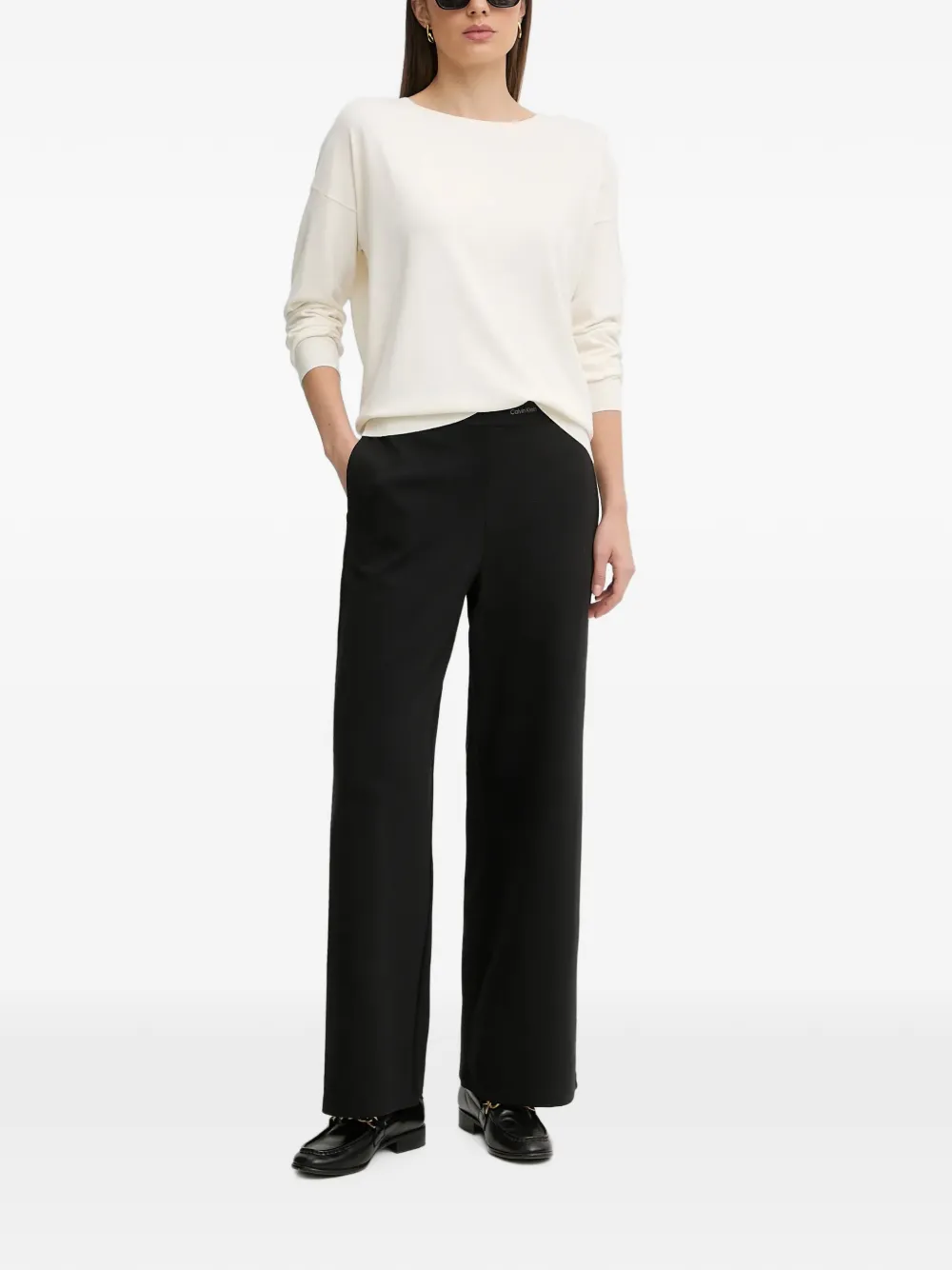 Sisley crew-neck sweater Wit