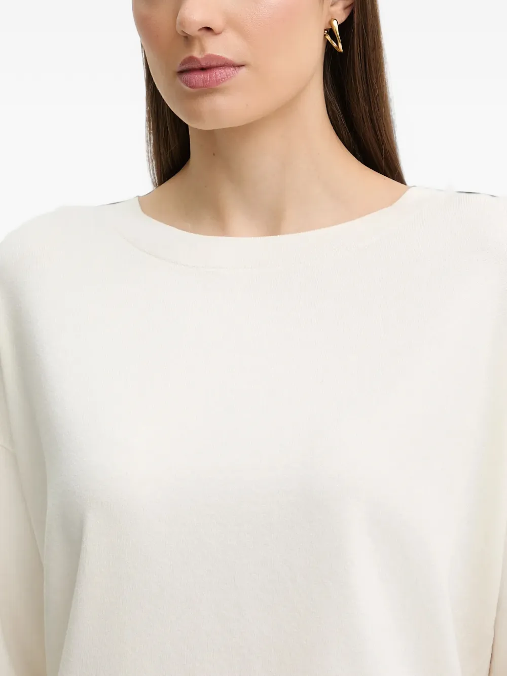 Sisley crew-neck sweater Wit