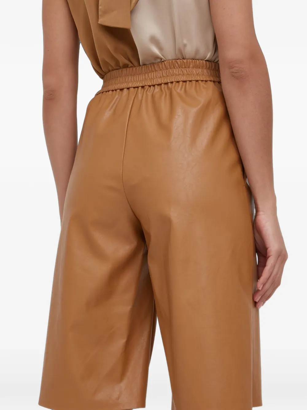Sisley Elastische shorts van imitatieleer Bruin