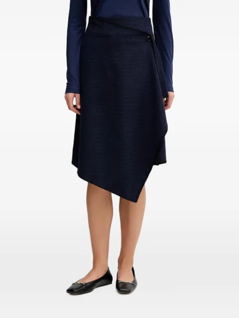 Sisley gingham-pattern midi skirt