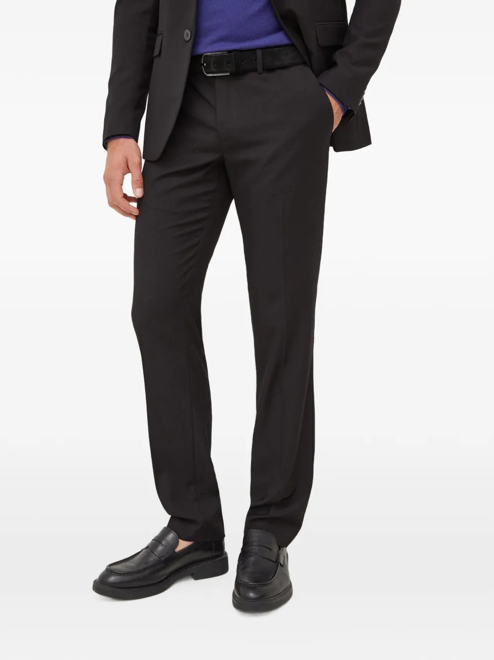 Sisley belt-loops tailored trousers - Noir